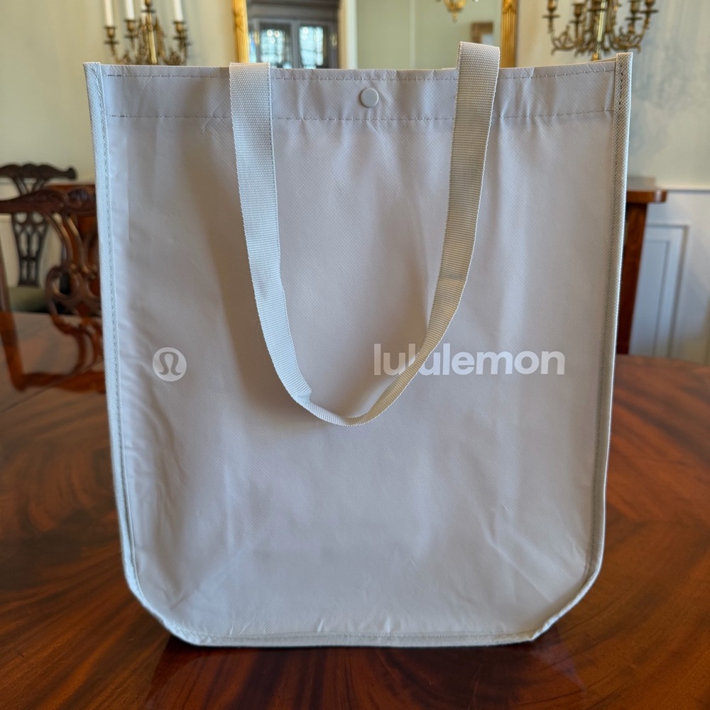 New Lululemon Large Gray Reusable Market Shopper Tote Bag Packable